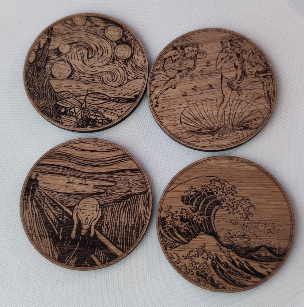 Sous verre tableau en chêne massif