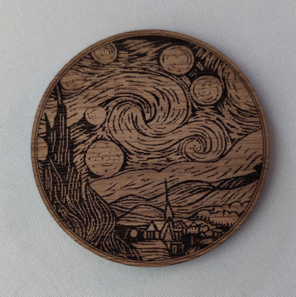 Sous verre tableau en chêne massif