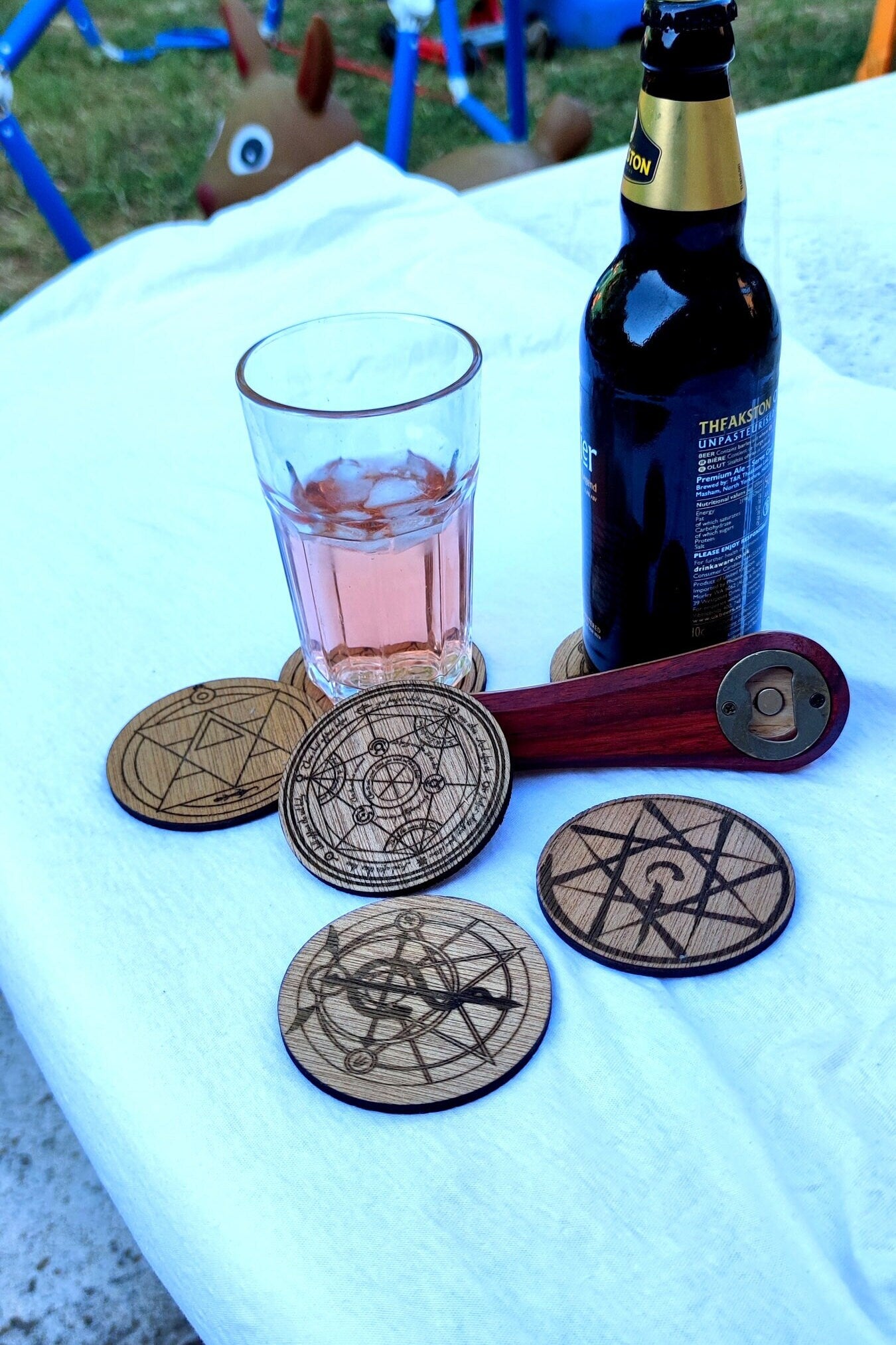 Sous-verre en bois Full Metal Alchemist - Lot de 4