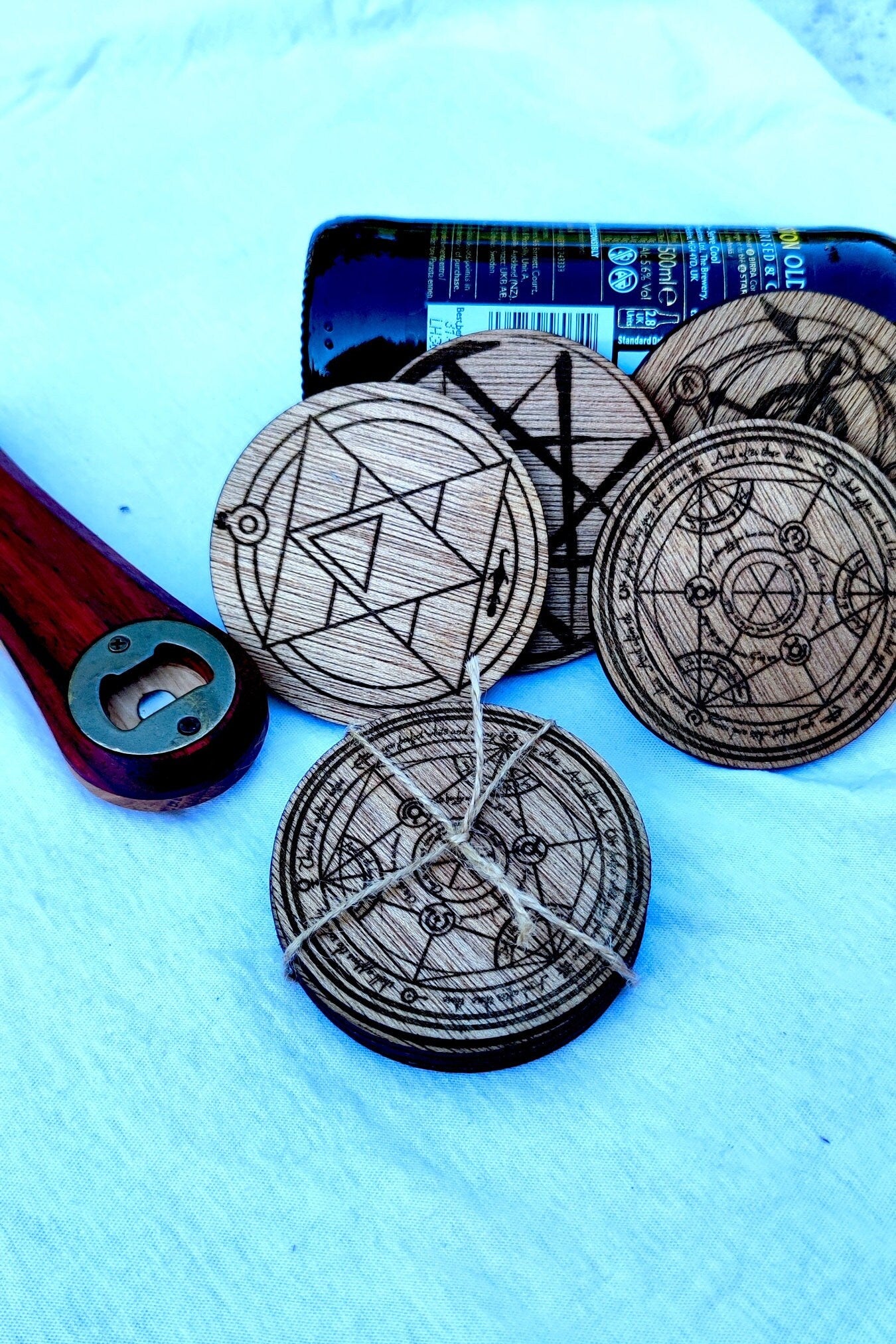 Sous-verre en bois Full Metal Alchemist - Lot de 4