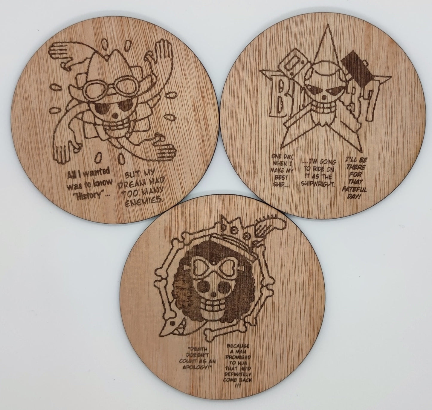 Sous-verre en bois One Piece - Lot de 9