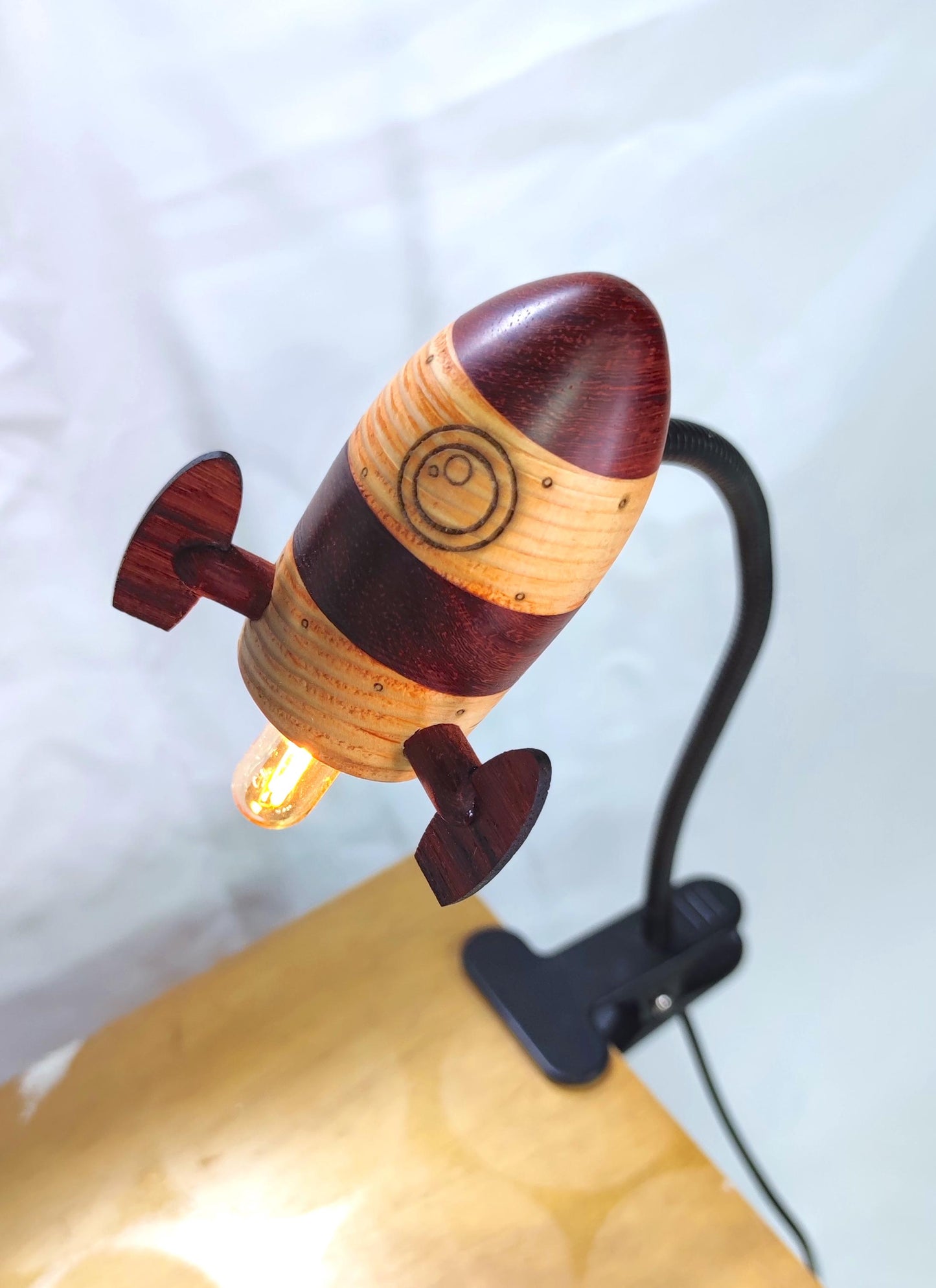 Rocket bedside/night light with clip -