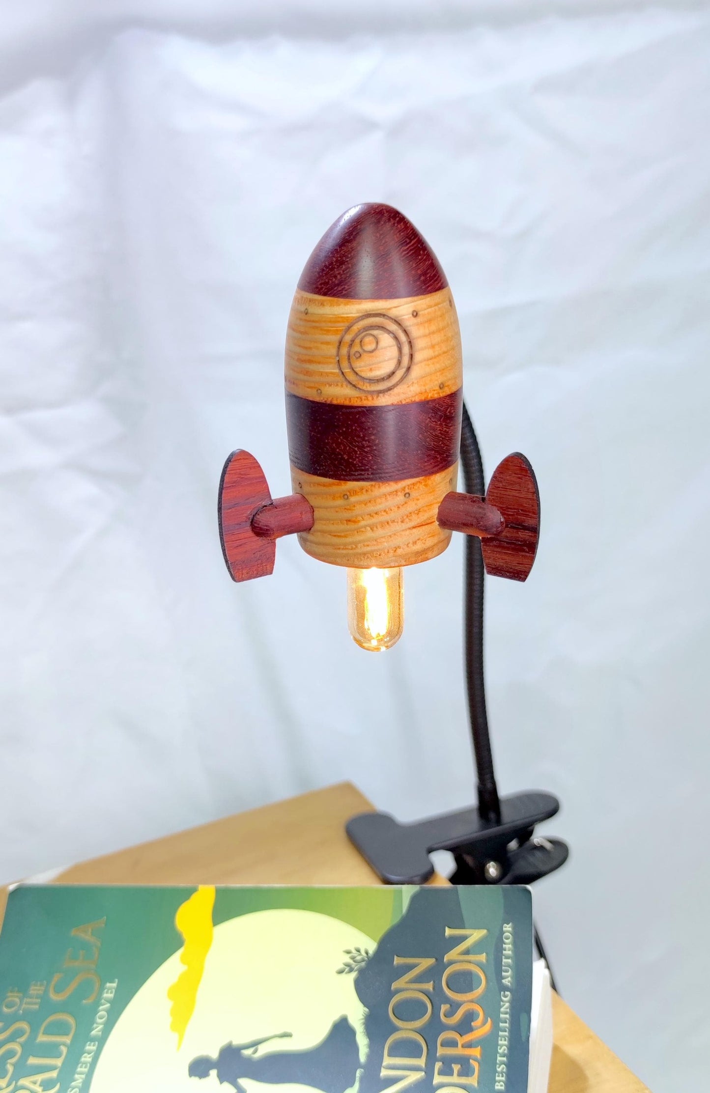 Rocket bedside/night light with clip -