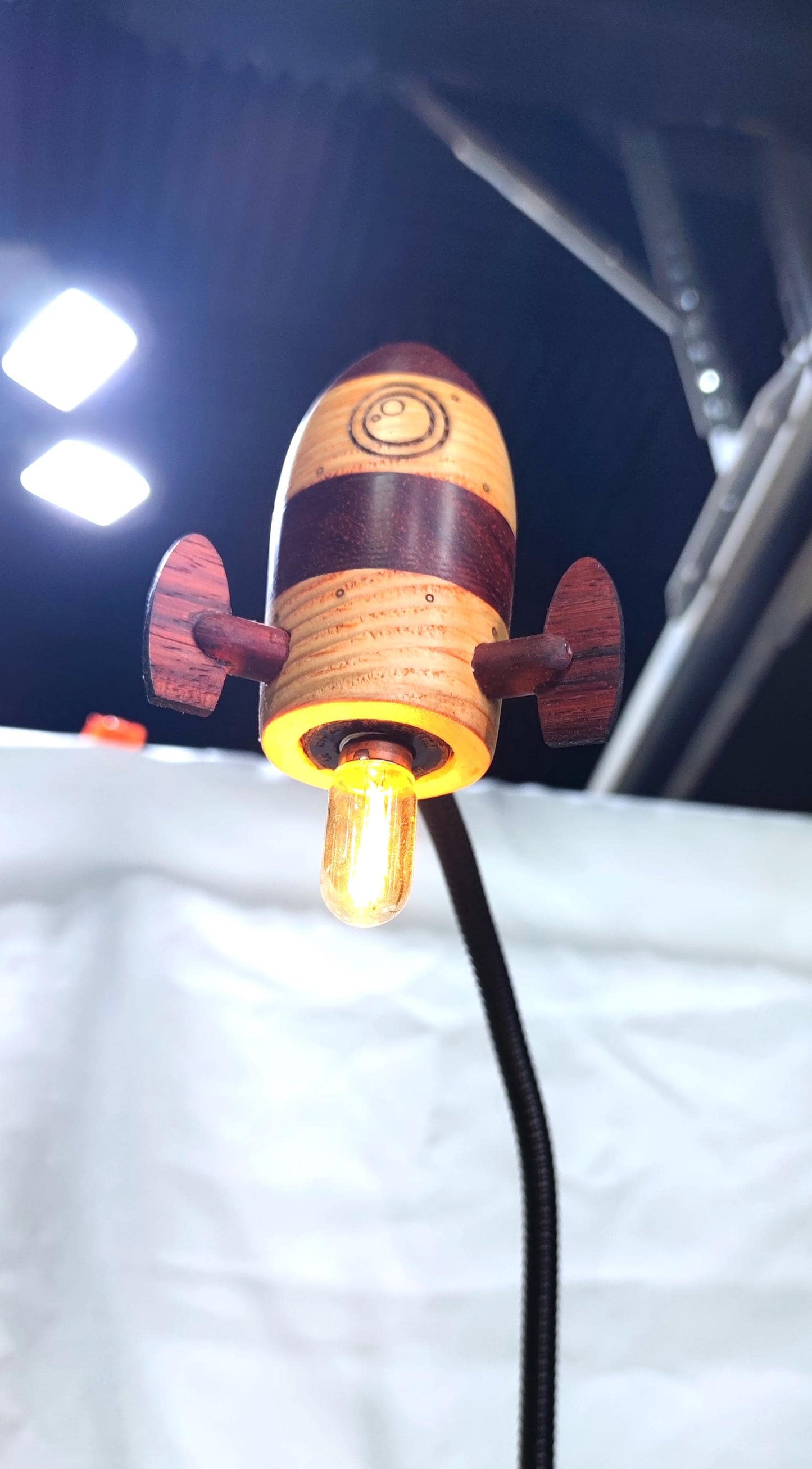 Rocket bedside/night light with clip -