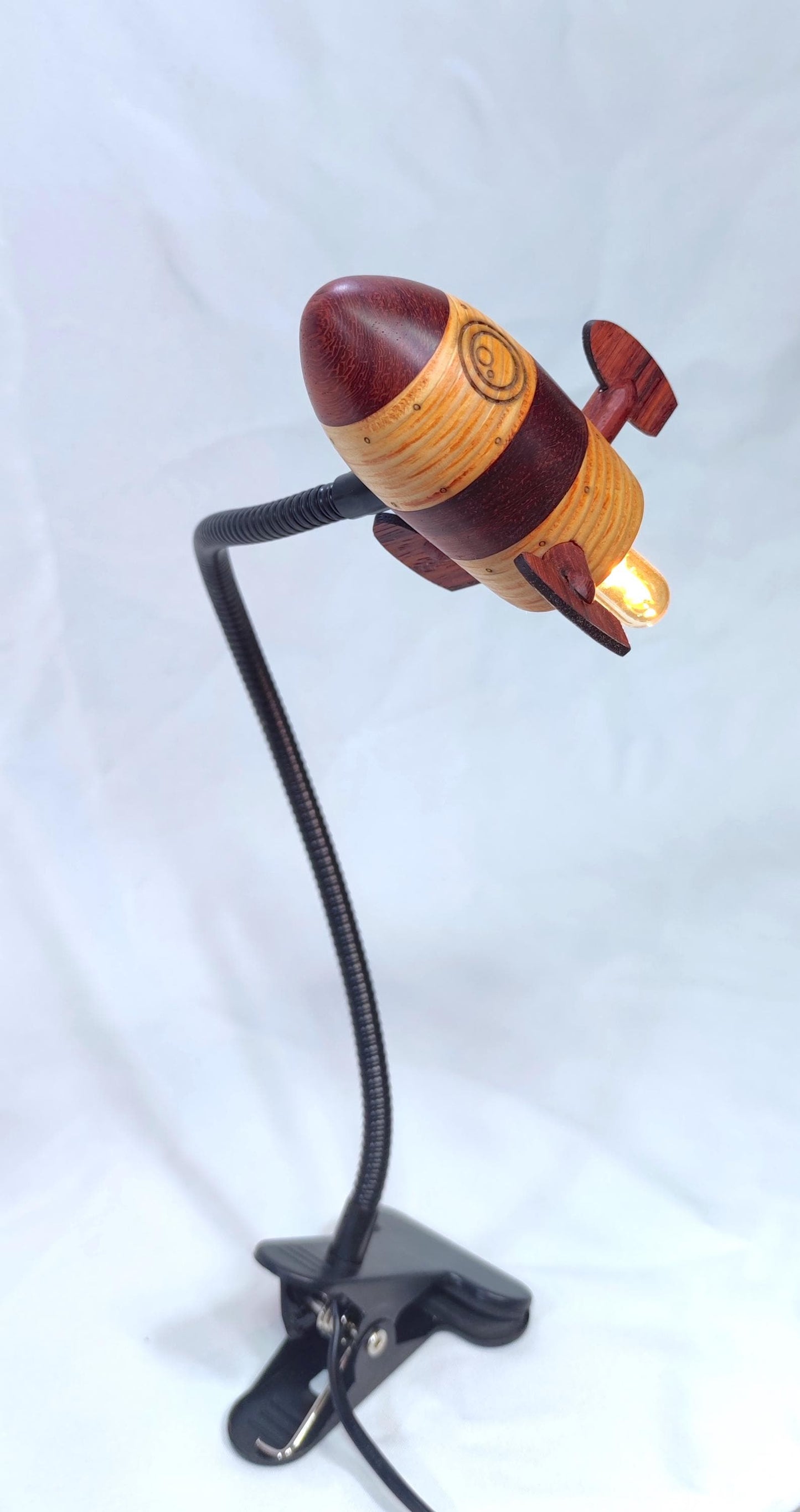 Rocket bedside/night light with clip -